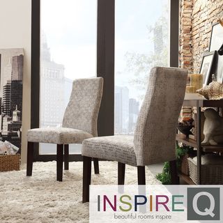 Inspire Q Kiess Grey Bracket Chain Print Wave Back Parson Chairs (set Of 2)