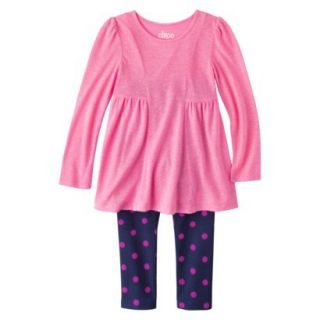 Circo Infant Toddler Girls 2 Piece Top and Legging Set   Pink 3T