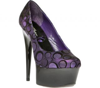 Womens Highest Heel Amber 661   Purple Circle Print Fabric High Heels
