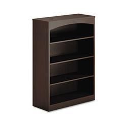 Mayline Brighton Series 4 shelf Bookcase (Mocha Materials Low pressure laminate surfaces are exceptionally durable and scratch resistant, PVC edge banding protects against bumps and collisionsDimensions 50.5 inches high x 36 inches wide x 15 inches deep