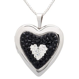 Crystal Locket, Black and White, Womens