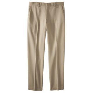 Mens Tailored Fit Herringbone Microfiber Pants   Khaki 44x34