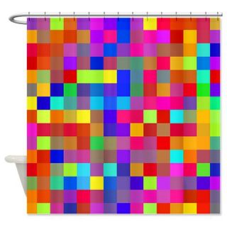  Rainbow Pixels Pattern Shower Curtain  Use code FREECART at Checkout