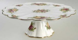 Royal Albert Old Country Roses Footed Cake Plate, Fine China Dinnerware   Montro