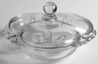 Duncan & Miller Teardrop Clear (Stem #5301/301) Candy Box, 3 Part with Lid   Ste