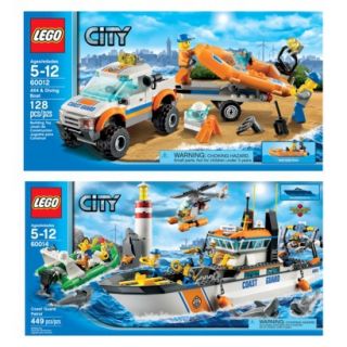 LEGO City Coast Guard 4x4 and Diving Boat and Coast Guard Patrol Bundle