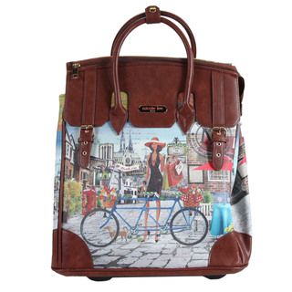 Nicole Lee Rolling Business Tote Special Bicylce Print Edition (Special edition bicycle printWeight 6.3 poundsPockets One (1) interior pocketCarrying strap 4 inch handle dropPadded laptop compartment with hook and loop strapHandle Faux leather handles