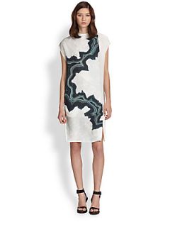 3.1 Phillip Lim Silk Geode Print Dress   Black