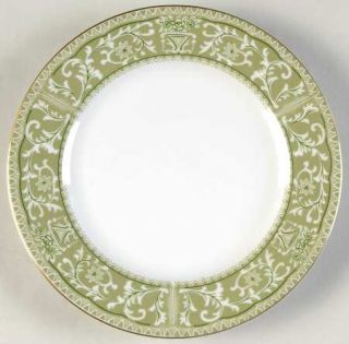 Sone Bounty Green Bread & Butter Plate, Fine China Dinnerware   White Flowers &
