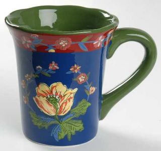Duchess Mug, Fine China Dinnerware   Flowers On Red,Green,Yellow,Blue Body