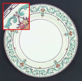 Paragon Adam (Aqua Scrolls) Dinner Plate, Fine China Dinnerware   Aqua Scrolls,B