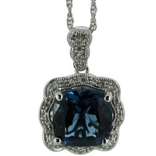 London Blue Topaz & Lab Created Sapphire Pendant, Womens