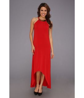MICHAEL Michael Kors Matte Jersey Metal Plate Maxi Dress Womens Dress (Red)