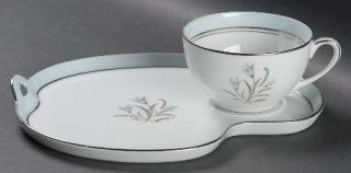 Noritake Bluebell Snack Plate & Cup Set, Fine China Dinnerware   Blue Band, Blue