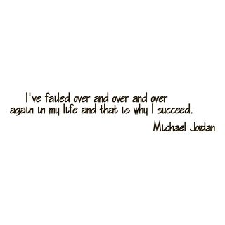 Quote Saying Michael Jordan Success Vinyl Wall Art Decal (BlackEasy to apply, instructions includedDimensions 22 inches wide x 35 inches long )