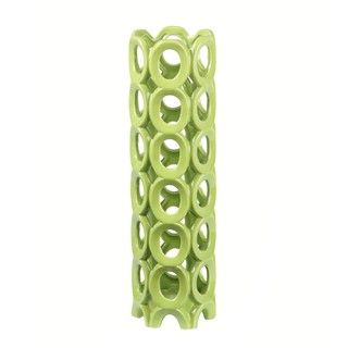 Privilege Medium Circles Green Ceramic Vase (GreenSetting IndoorDimensions 16 inches high x 4.5 inches wide x 4.5 inches deepThis custom made item will ship within 1 10 business days. )