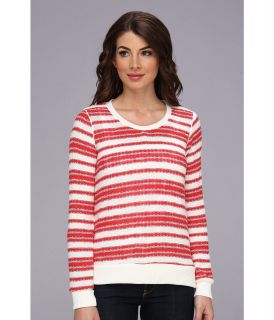 Splendid Palisades Stripe Loose Knit Long Sleeve Womens Long Sleeve Pullover (Red)