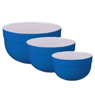 Emile Henry Ceramic Mixing Bowl Set, Includes Three Sizes, Two Tone, Azure Blue