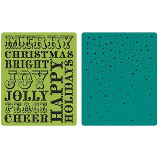 Sizzix Textured Impressions Embossing Folders 2/pkg hero Arts Christmas Words and Dots