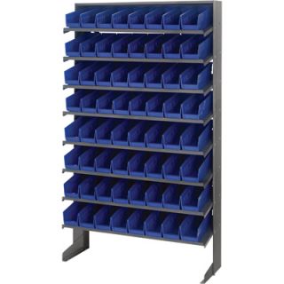 Quantum Storage Single Sided Rack With 64 Bins   12in.D x 36in.W x 60in.H Rack