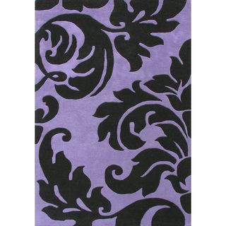 Alliyah Handmade Sabrina Purple Wool Rug (9 X 12)
