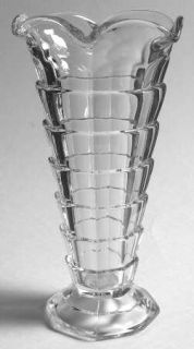 Indiana Glass Tea Room Clear 9 Flared Vase   Clear, Depression Glass