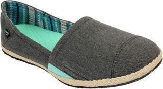 Womens Ocean Minded by Crocs Espadrilla Washed Slip On   Black/Mint Casual Shoe