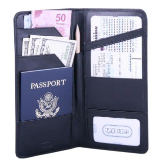 International Travel Black Leather Wallet