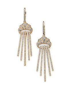 Adriana Orsini Pave Crystal Linear Drop Earrings/Goldtone   Gold