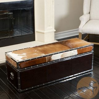 Christopher Knight Home Arizona Cowhide Storage Trunk (BrownNo assembly requiredSturdy constructionNeutral colors to match any decorIdeal for extra storing, seating, display or resting your feetDimensions 16.73 inches high x 47.24 inches wide x 15.75 inc
