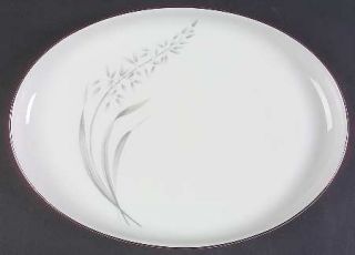Vita Craft Avenaire 13 Oval Serving Platter, Fine China Dinnerware   Gray/Green