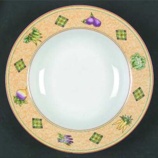 Studio Nova Spring Patchworks Rim Soup Bowl, Fine China Dinnerware   Vegetables