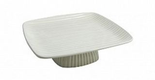 Bon Chef 10 in Footed Ribbed Platter, Terra Cotta