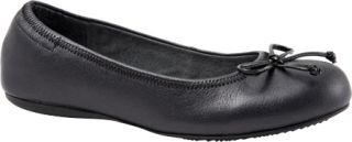 Womens SoftWalk Narina   Black Pearlized Leather Ballet Flats