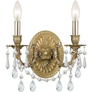 Crystorama Lighting CRY 5522 AG CL S Gramercy Wall Sconce Swarovski Elements
