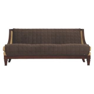 Sure Fit Furniture Friend Quilted Velvet Armless Sofa Slipcover   Chocolate