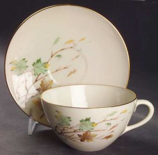 Lenox China Westwind Oversized Cup & Saucer Set, Fine China Dinnerware   Green,B