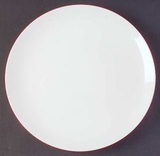 Gibson Designs Vibes Red Banded (Round) Dinner Plate, Fine China Dinnerware   Ev