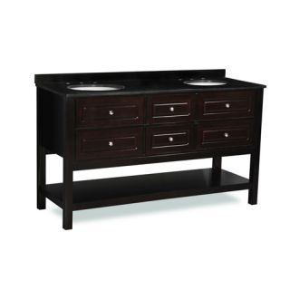 Belmont Decor DT3D472 Bathroom Vanity, Oxford 72 Double Sink, 4 Dovetail Drawer, Natural Marble Counter Espresso