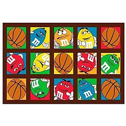 M ms Basketball Party Rug (33 X 410) (BrownPattern GeometricMeasures 0.3 inch thickTip We recommend the use of a non skid pad to keep the rug in place on smooth surfaces.All rug sizes are approximate. Due to the difference of monitor colors, some rug co