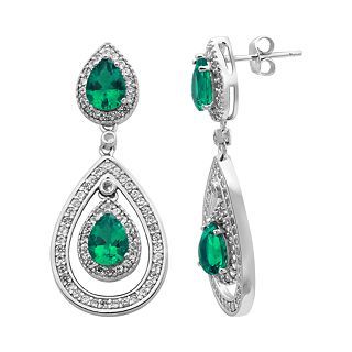 ONLINE ONLY   Alexandra Gem Green Crystal Earrings, Womens
