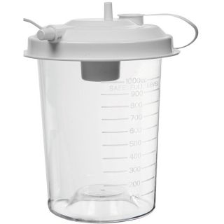 Suction Pump Reusable Lidded Collection Jar (Clear, white )