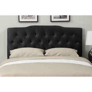 Black Leather Full/ Queen size Tufted Headboard