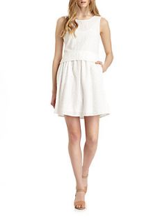 Rosie Cotton & Silk Eyelet Dress   White