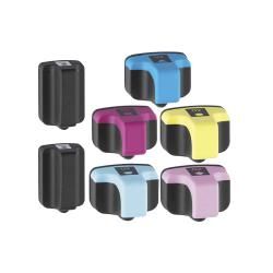Hewlett Packard Hp 02 Black /color (pack Of 7) (remanufactured) (Black/colorMaximum yield 660 Black / 370 Cyan, Yellow, Magenta / 240 Light Cyan and Light Magenta pages at 5 percent coverageNon refillableModel HP02Quantity Pack of 7 (2 Black, 1 light c