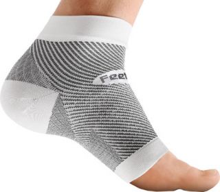 Feetures Plantar Fasciitis Sleeve   White/Black Socks