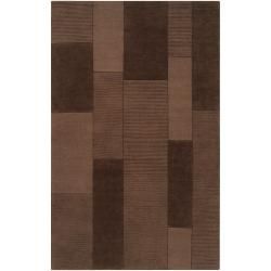 Hand crafted Solid Casual Brown Barrett Wool Rug (33 X 53)