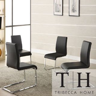 Tribecca Home Wragby Black Contoured Modern Dining Chairs (set Of 4)