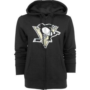 Pittsburgh Penguins NHL Womens Bigger Better Logo Full Zip Hoodie