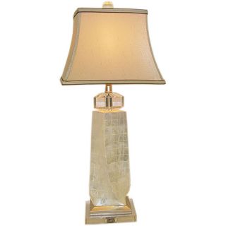 Twisted Mother Of Pearl Crystal Table Lamp